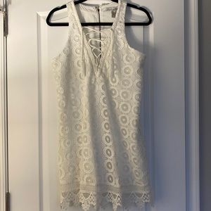 Lovers + Friends Lace-Up Crochet Dress